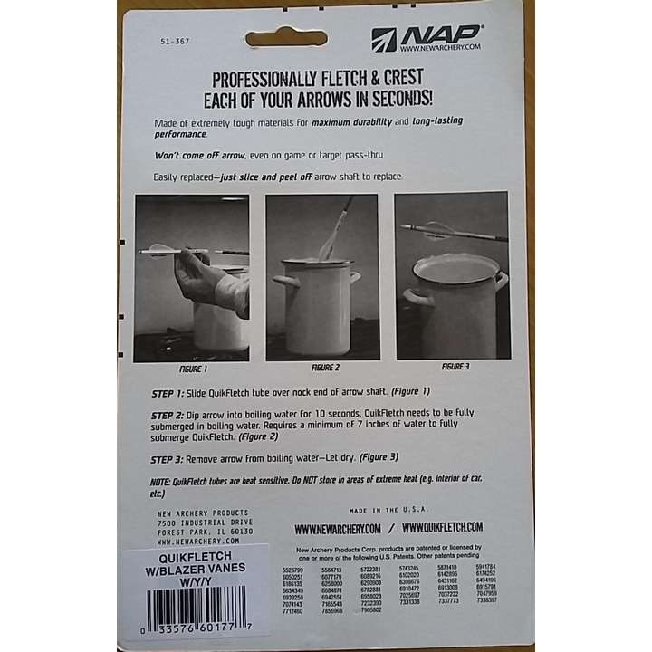 Vanes quickfletch 2'' faciles à poser