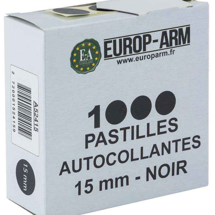 Pastilles Autocollantes diam 15 ou 19mm Blanche ou Noir